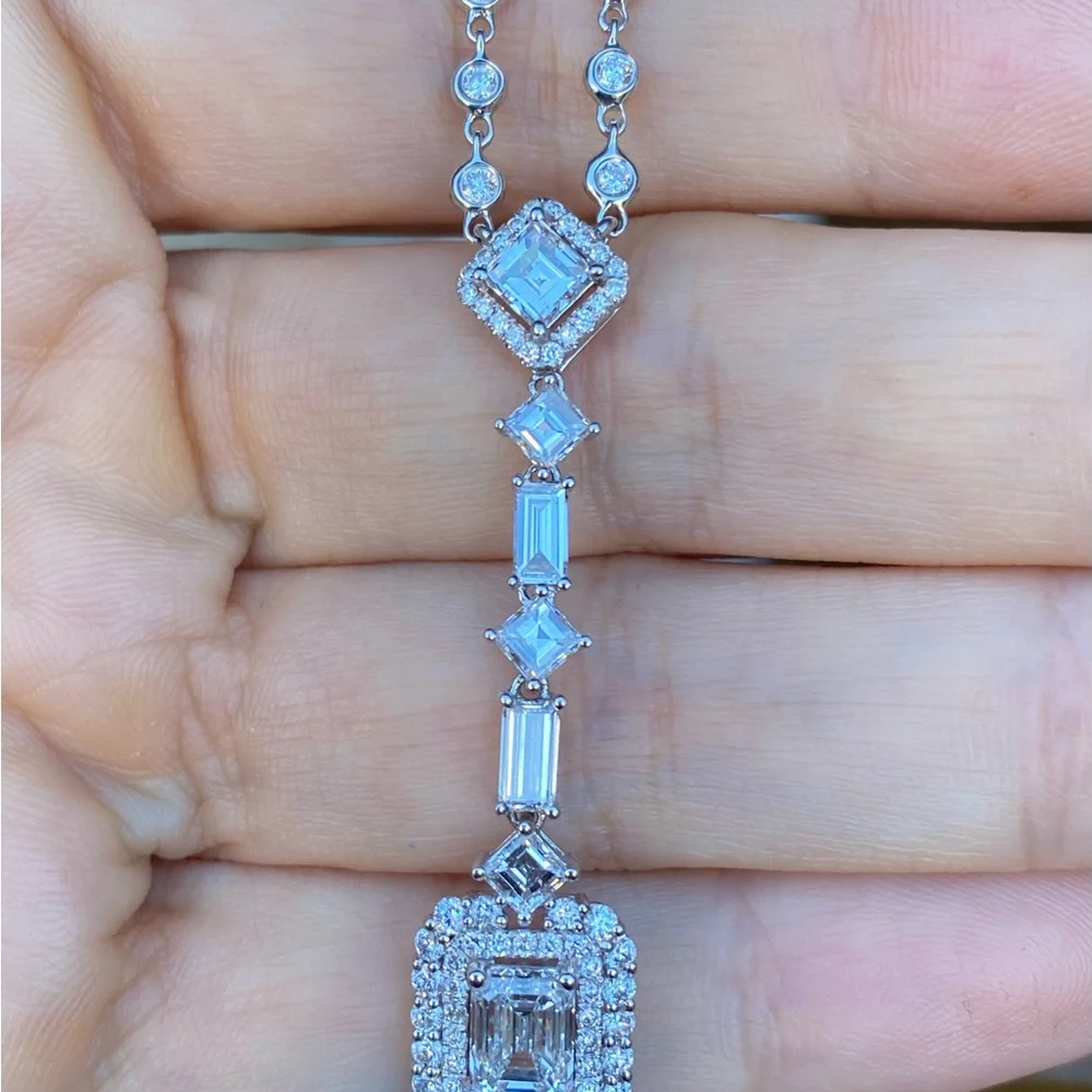 Odelia 5.57ct diamond lariat necklace - Picture 12 of 14